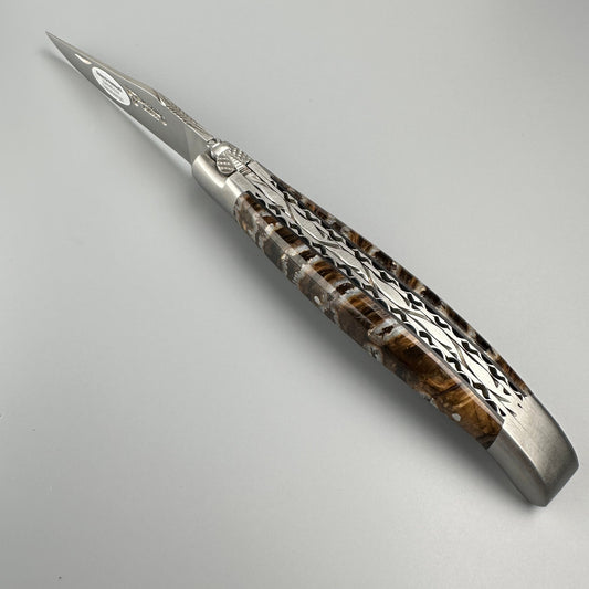 Laguiole en Aubrac Double-Plated Molar Knife – Brown, 4.75″