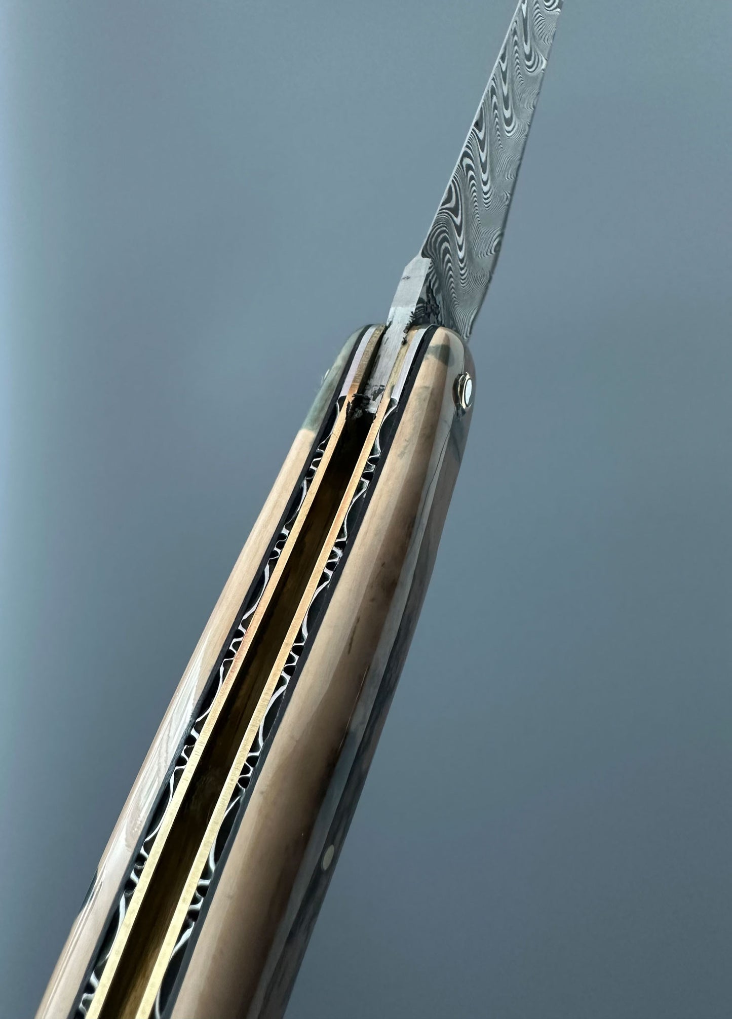 Laguiole en Aubrac — Origine Tour Eiffel Limited Edition Folding Knife | Ivory Crust Handle, Damascus Blade