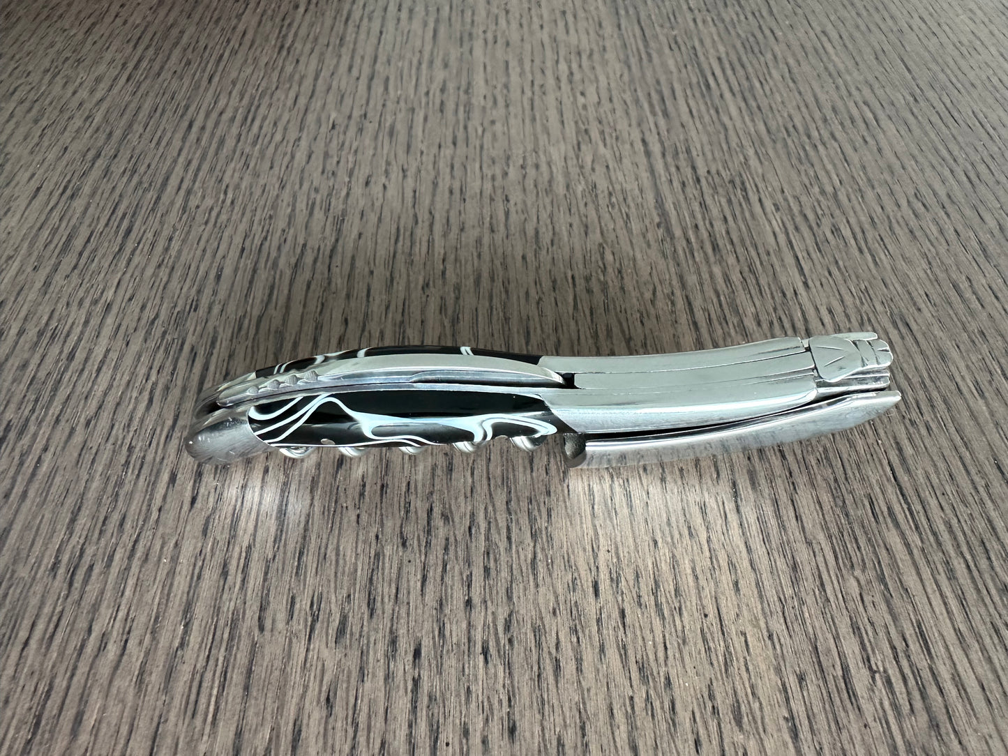 Handcrafted Sommelier Waiter's Corkscrew with Marshmallow Black Handle by Laguiole en Aubrac