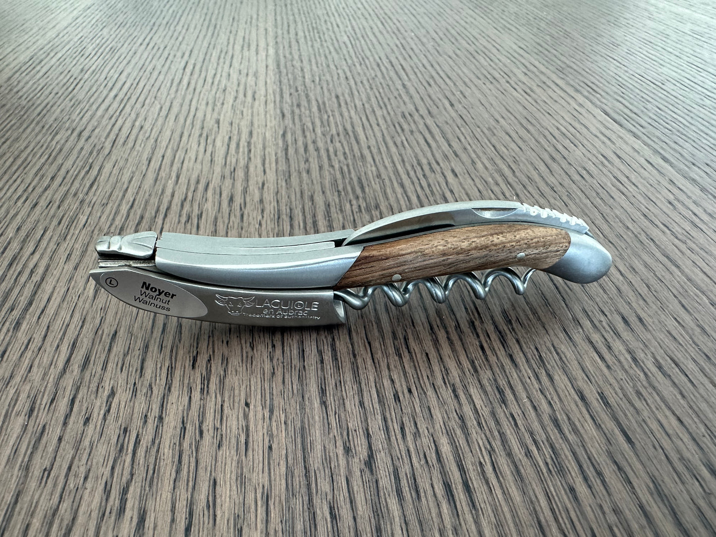 Handcrafted Sommelier Waiter's Corkscrew with Walnut Handle by Laguiole en Aubrac