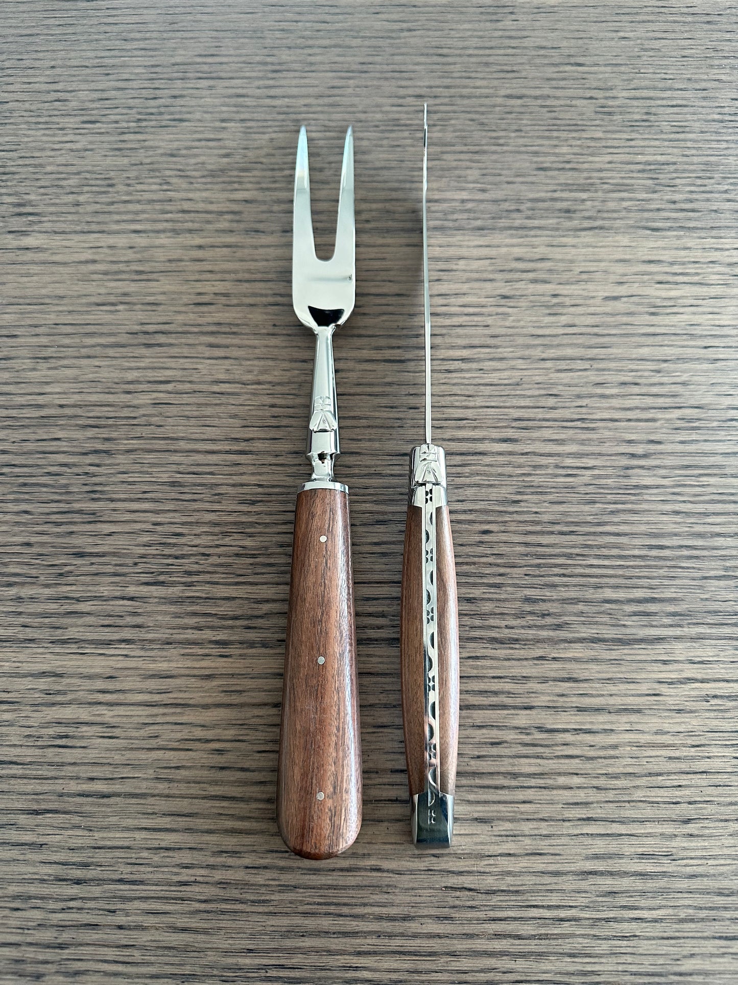 Laguiole en Aubrac Handcrafted 2-Piece Cheese Knife Set with Morado Rosewood Handles