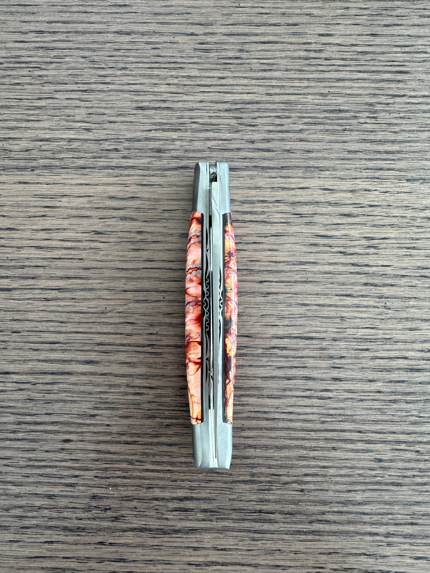 Laguiole en Aubrac Handcrafted Luxury Double Plates Multipurpose Knife with Red Mollar Handle,Brushed Bolsters, 4.75-inches