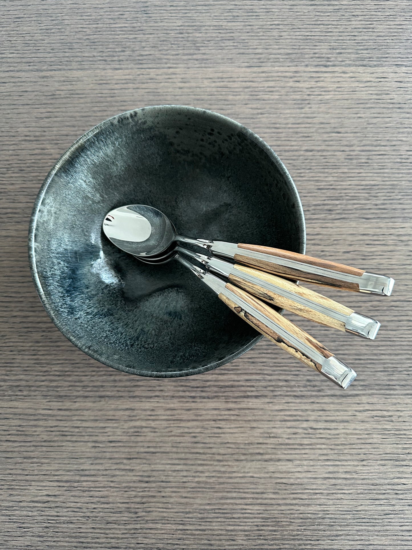 Laguiole en Aubrac Handcrafted 6-Piece Dinner Spoon Set with Aubrac Wood Handles