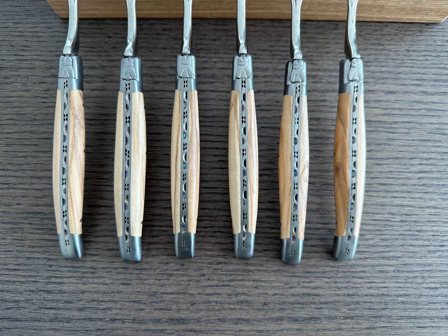 Laguiole en Aubrac Handcrafted Plated 6-Piece Fork Set With Olivewood Handles - LaguioleEnAubracShop