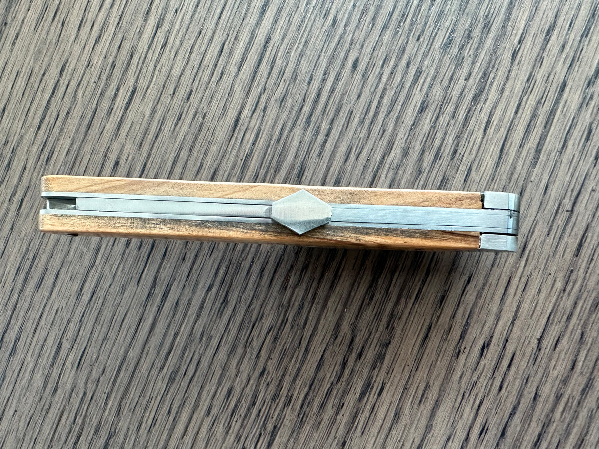 Laguiole en Aubrac Sommelier DeLuxe Waiter's Corkscrew With Olivewood Handle, Andre & Michel Bras Edition - LaguioleEnAubracShop