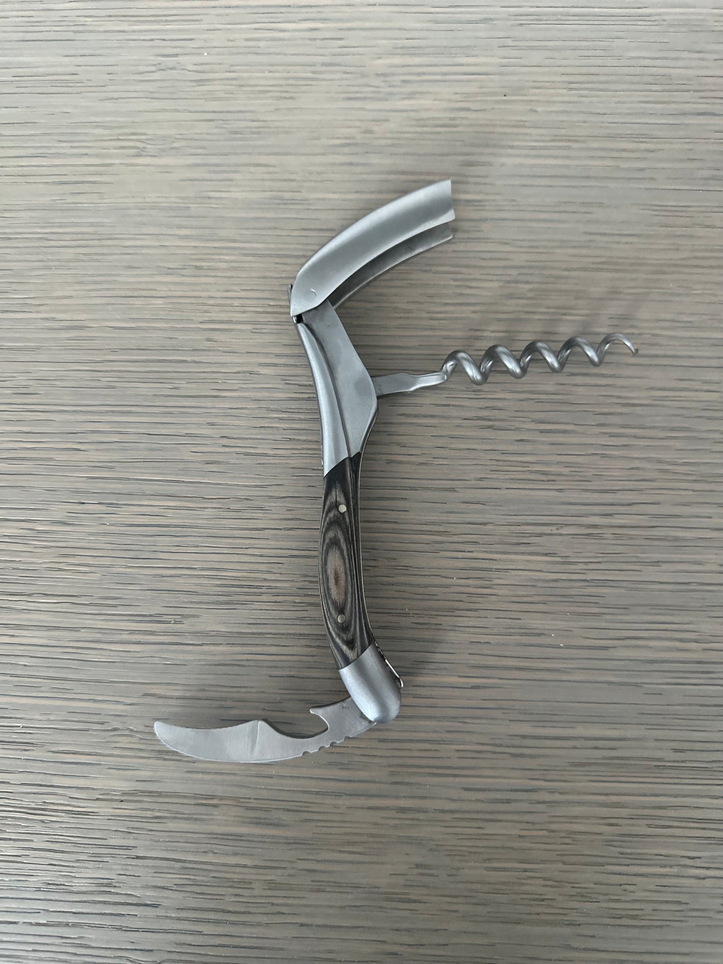 Handcrafted Sommelier Waiter's Corkscrew with Grey Pakawood Handle by Laguiole en Aubrac