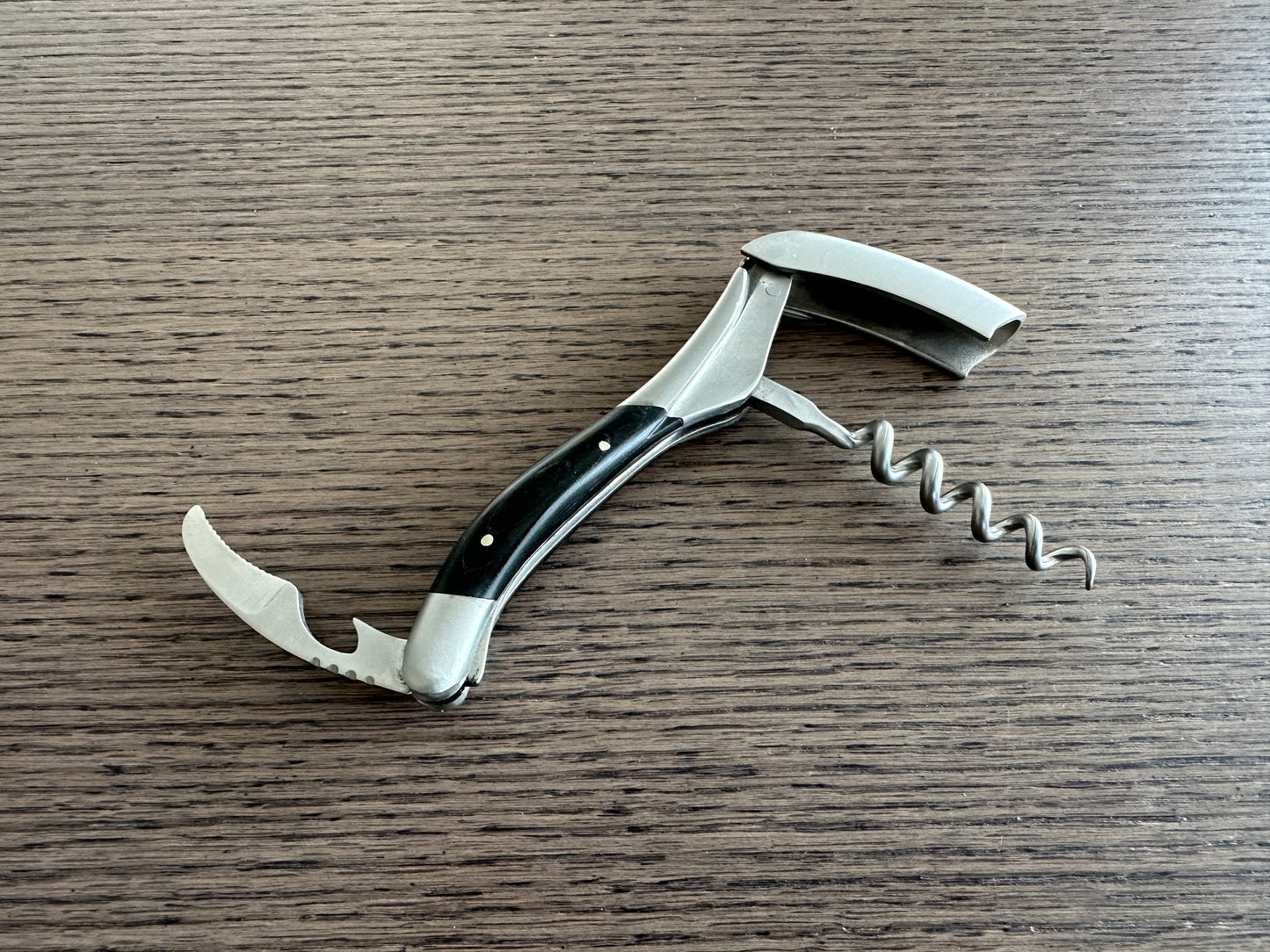 Handcrafted Sommelier Waiter's Corkscrew with Black Pakawood Handle by Laguiole en Aubrac