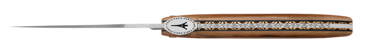 Laguiole en Aubrac — Origine Tour Eiffel Limited Edition Folding Knife | Ivory Crust Handle, Damascus Blade