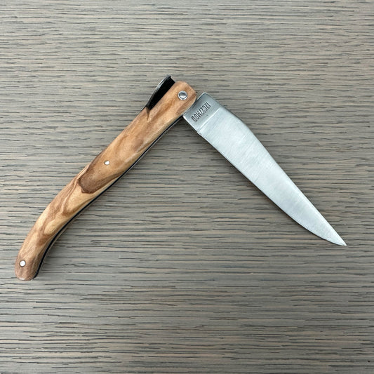 Laguiole en Aubrac Secret Garden Folding Knife Primrose Bee with Olive Wood, 4.8-in