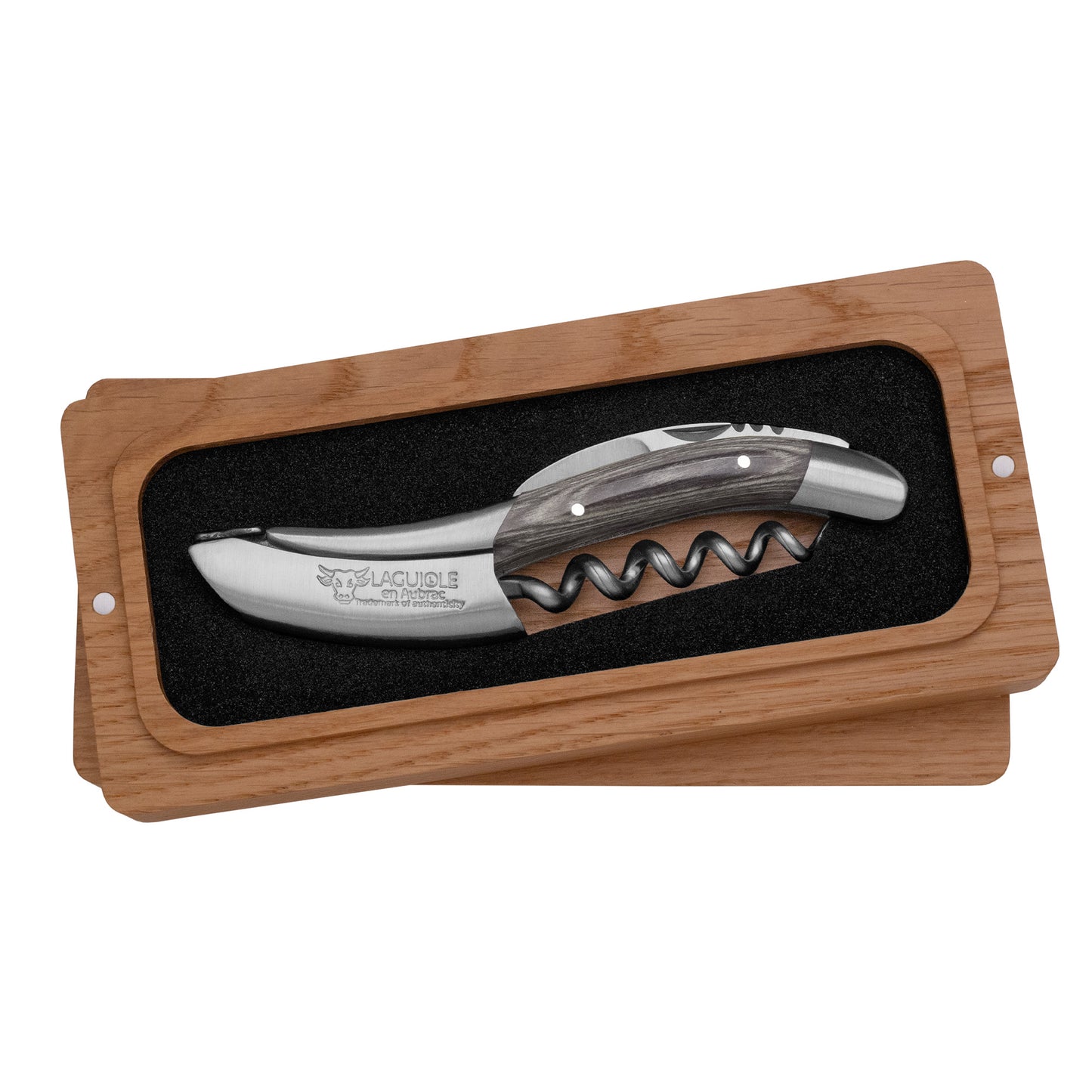Handcrafted Sommelier Waiter's Corkscrew with Gray Pakawood Handle by Laguiole en Aubrac