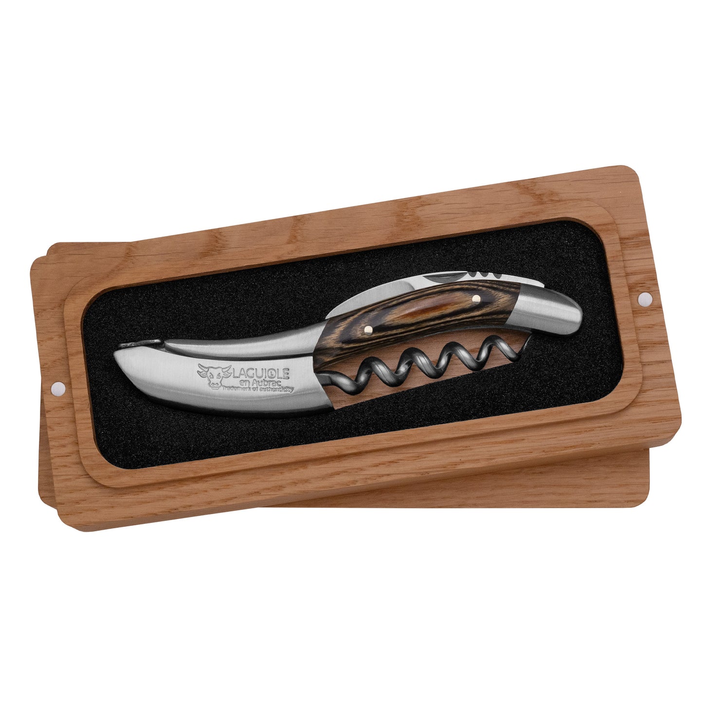 Handcrafted Sommelier Waiter's Corkscrew with Brown Pakawood Handle by Laguiole en Aubrac