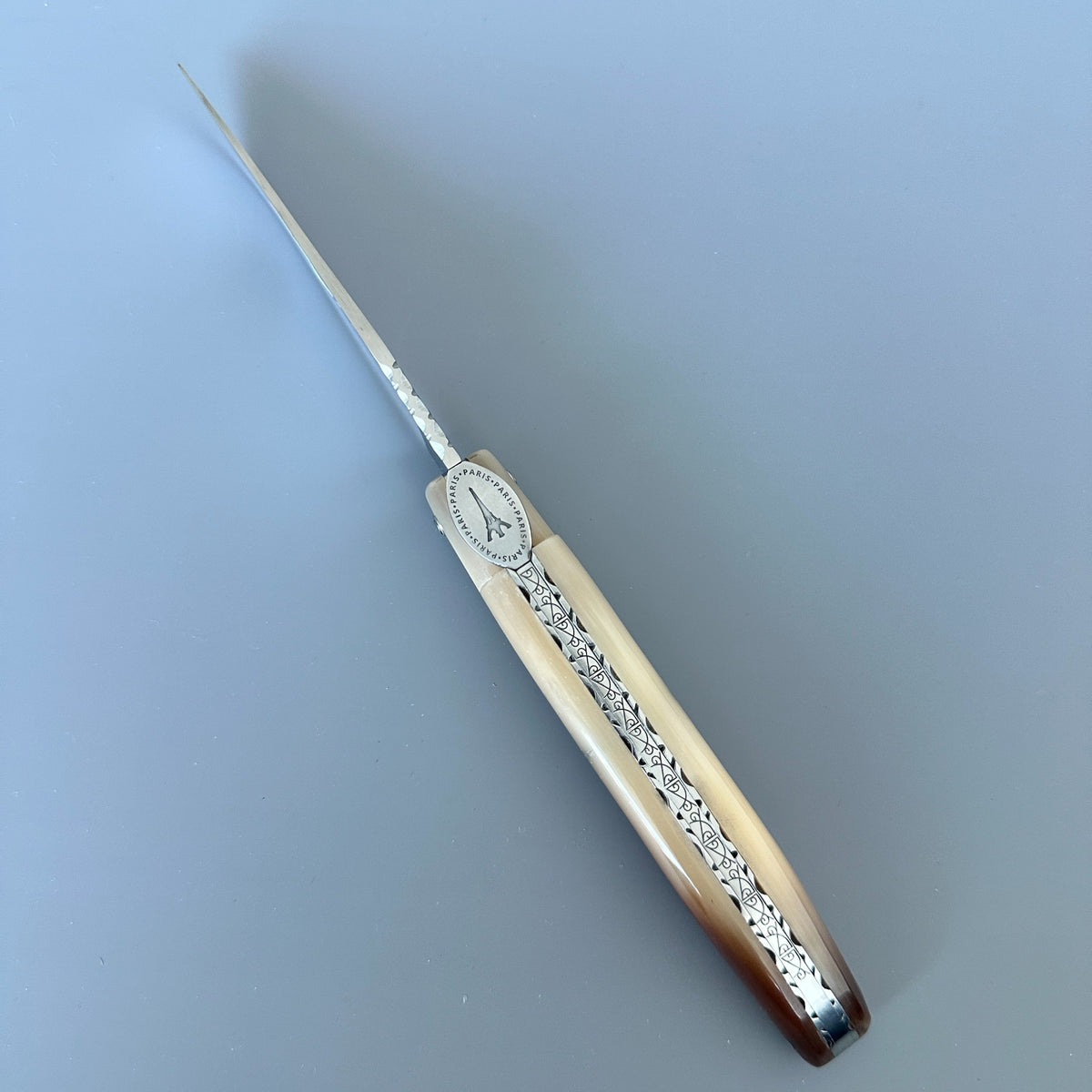 Laguiole en Aubrac — Origine Tour Eiffel Limited Edition Folding Knife | Solid Horn Handle