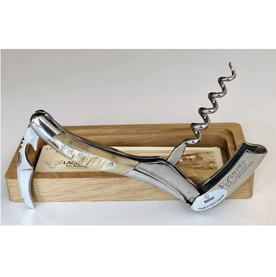 Laguiole en Aubrac Sommelier Waiter's Corkscrew with Croute de Belier Ram Crust Handle - LaguioleEnAubracShop