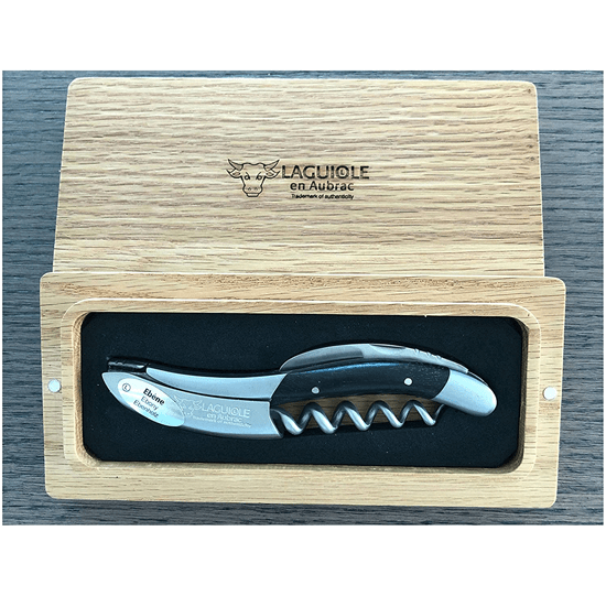 Laguiole en Aubrac Sommelier Waiter's Corkscrew with Ebony Handle - LaguioleEnAubracShop