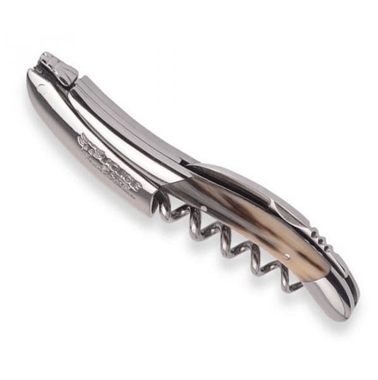 Laguiole en Aubrac Sommelier Waiter's Corkscrew with Solid Horn Handle - LaguioleEnAubracShop
