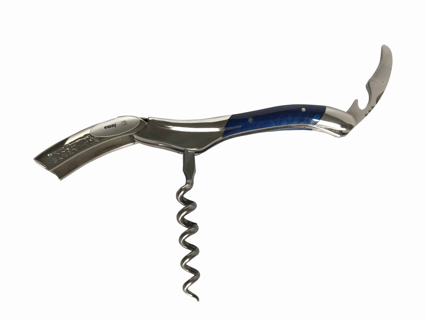 Laguiole en Aubrac Sommelier Waiter's Corkscrew with Juma Blue Handle - LaguioleEnAubracShop