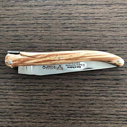 Laguiole en Aubrac Handcrafted Plated Multipurpose Knife, Full Aubrac Wood Handle, 4.75 inches - LaguioleEnAubracShop