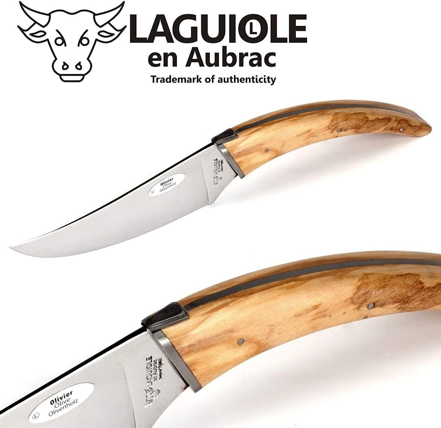 Laguiole en Aubrac Handmade Cheese Knife 'Le Buron' with Olivewood Handle - LaguioleEnAubracShop