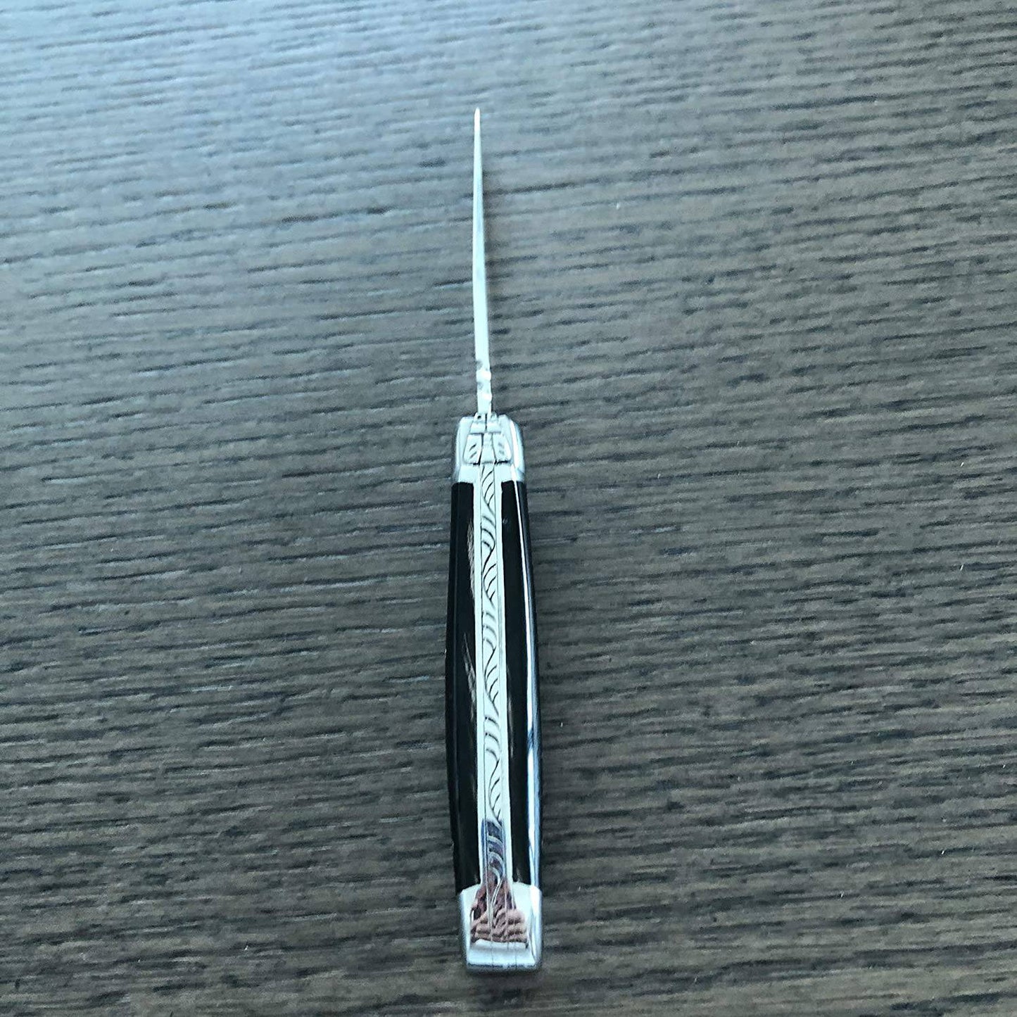 Laguiole en Aubrac Handcrafted Plated Multipurpose Knife, Buffalo Horn Handle, 3.5 inches - LaguioleEnAubracShop