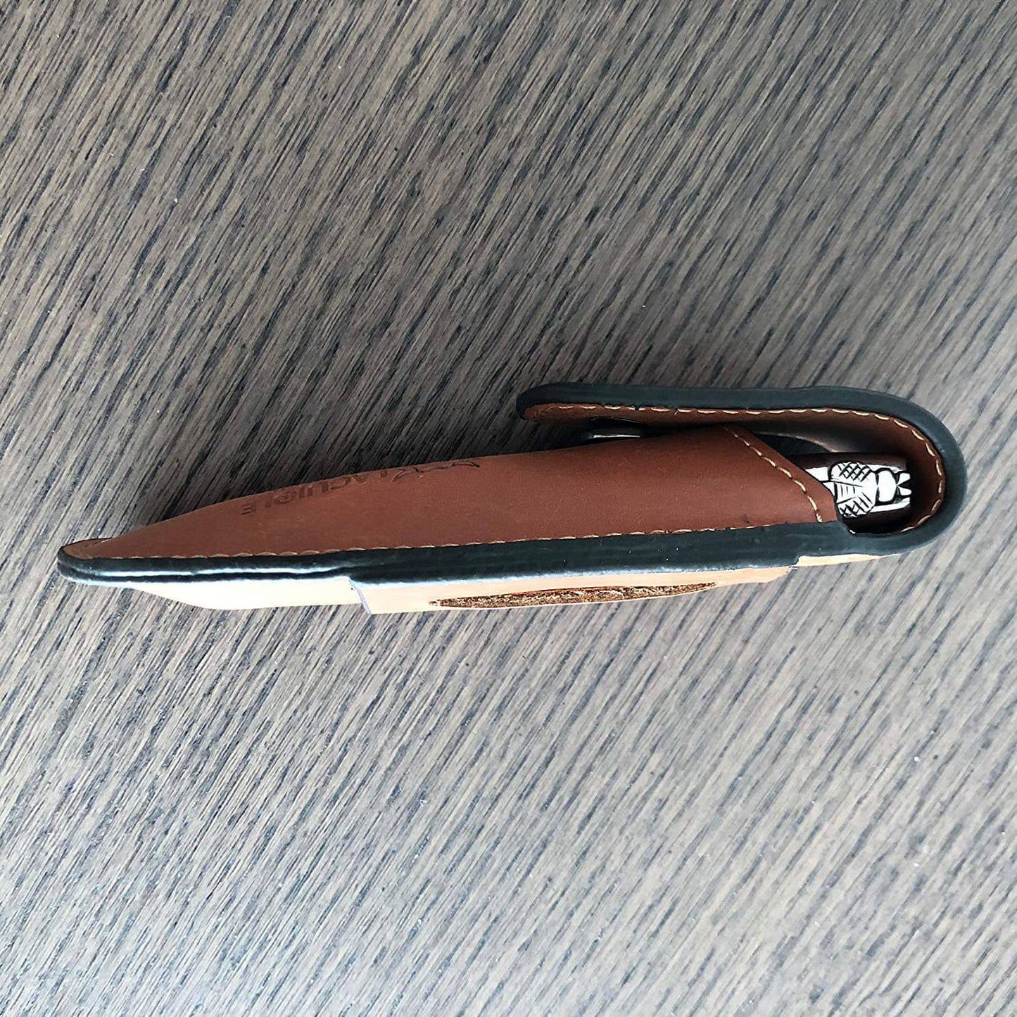 Laguiole en Aubrac Brown Leather Sheath Protector for Folding Knife - LaguioleEnAubracShop