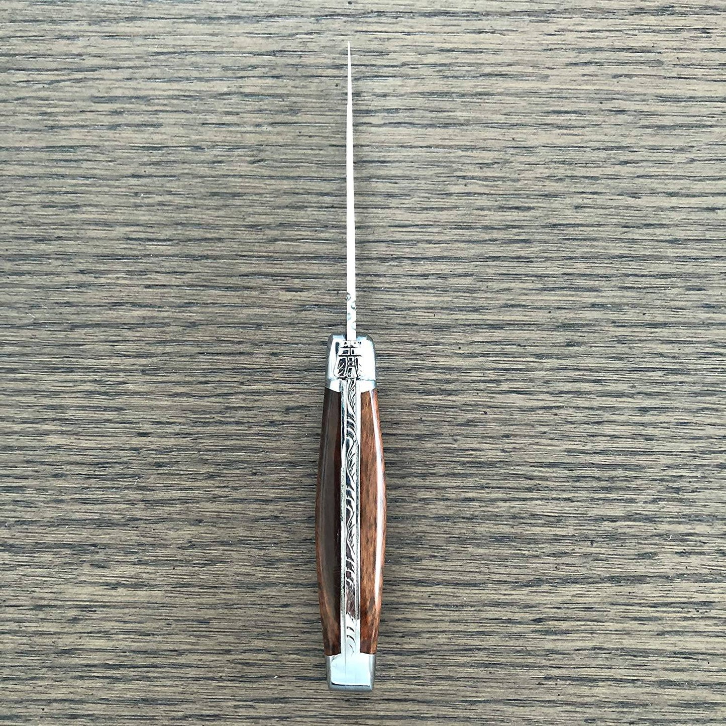 Laguiole en Aubrac Handcrafted Plated Multipurpose Knife, Amourette / Snake Wood Handle, 3.5 inches - LaguioleEnAubracShop