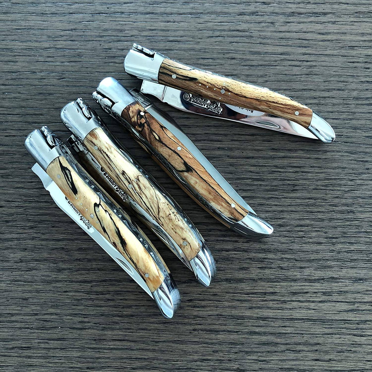 Laguiole en Aubrac Handcrafted Plated Multipurpose Knife, Aubrac Wood Handle, 4.75 inches - LaguioleEnAubracShop