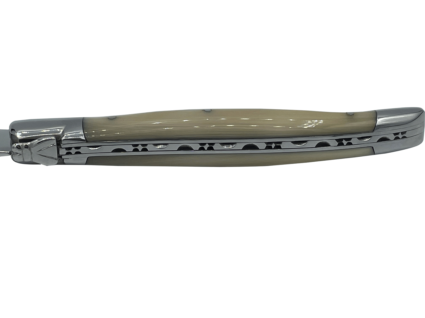 Laguiole en Aubrac Luxury 5-Piece Handcrafted Flatware Set, Solid Horn Handles - LaguioleEnAubracShop