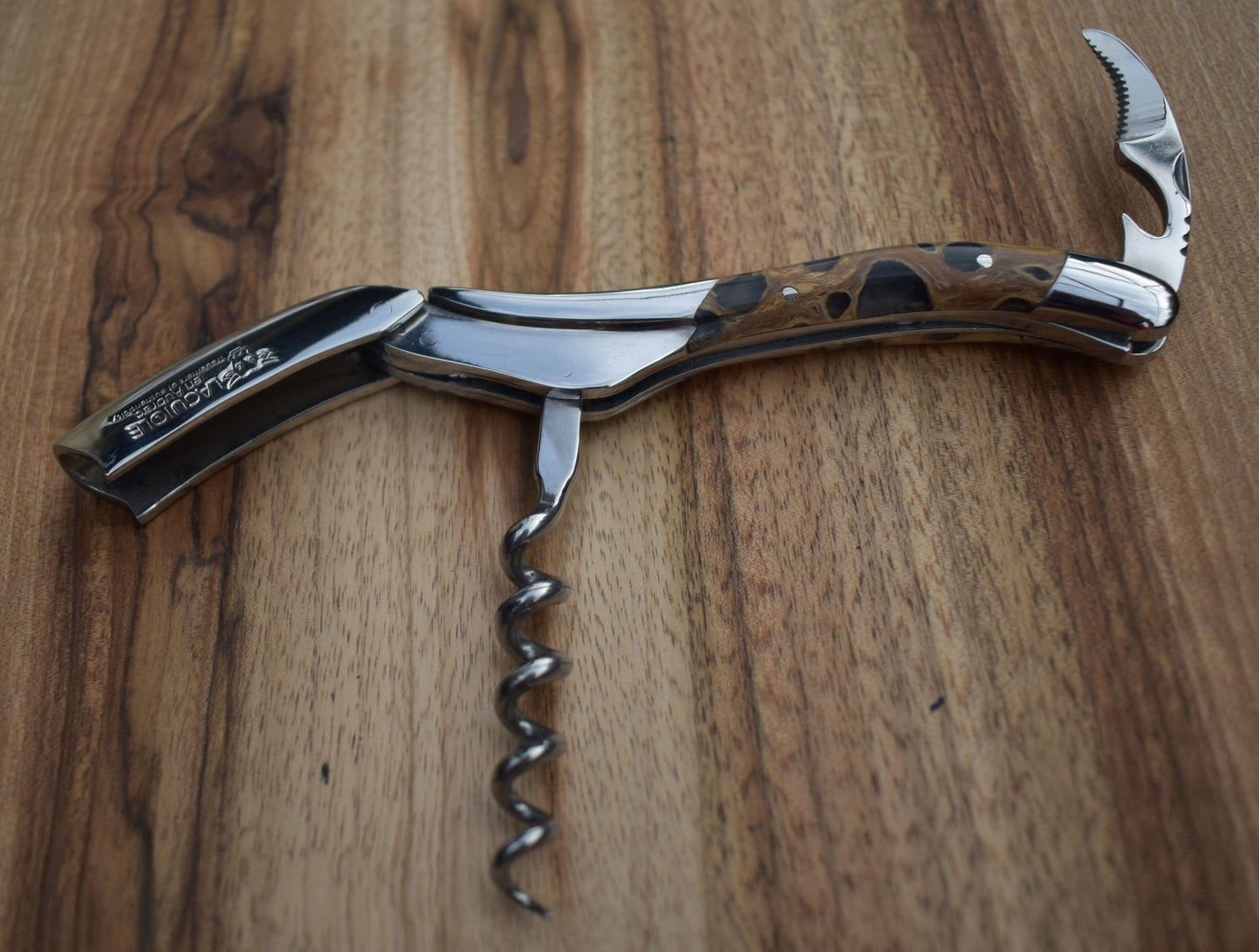 Laguiole en Aubrac Sommelier Waiter's Corkscrew with Dark Gray Cactus Handle - LaguioleEnAubracShop
