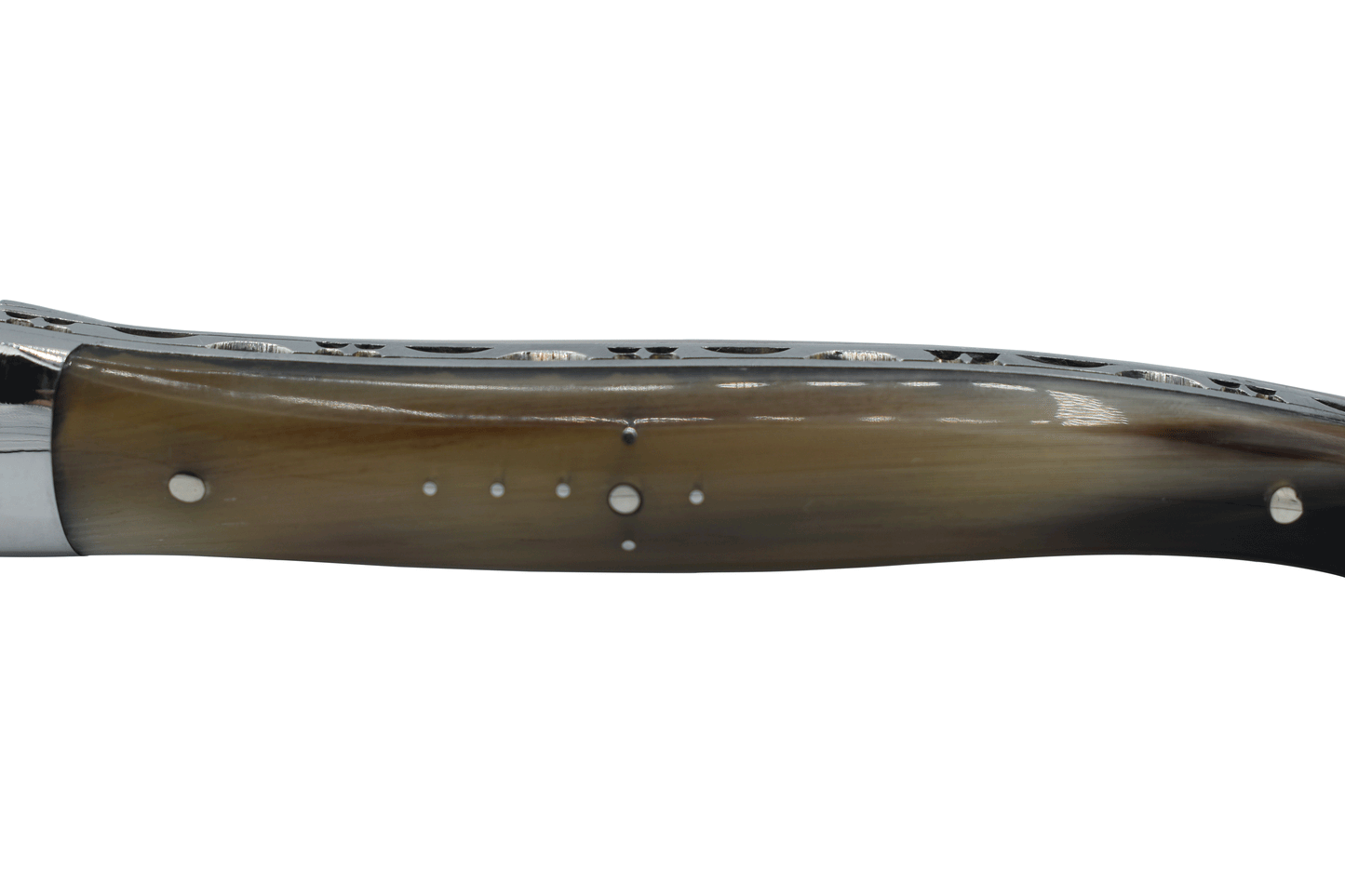 Laguiole en Aubrac Handcrafted 4 Piece Set With 2 Steak Knives and 2 Forks with Solid Horn Handles - LaguioleEnAubracShop