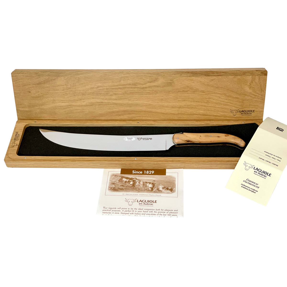 Laguiole en Aubrac Champagne Saber with Juniper Wood Handle - LaguioleEnAubracShop