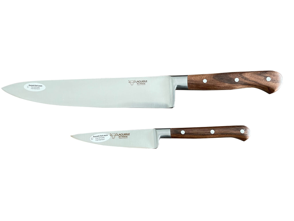 Laguiole en Aubrac Professional Stainless Fully Forged Steel 2-Piece Premium Kitchen Knife Set With Morado Rosewood Handles - LaguioleEnAubracShop