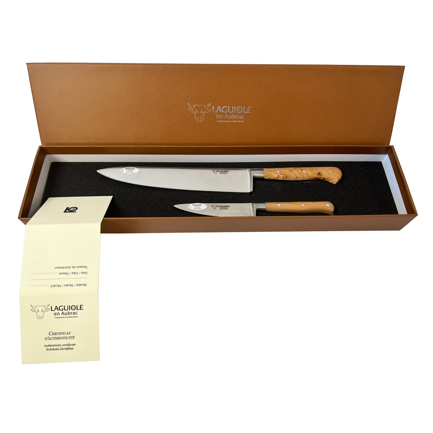 Laguiole en Aubrac Professional Stainless Fully Forged Steel Starter 2-Piece Premium Kitchen Knife Set With Juniper Handles - LaguioleEnAubracShop