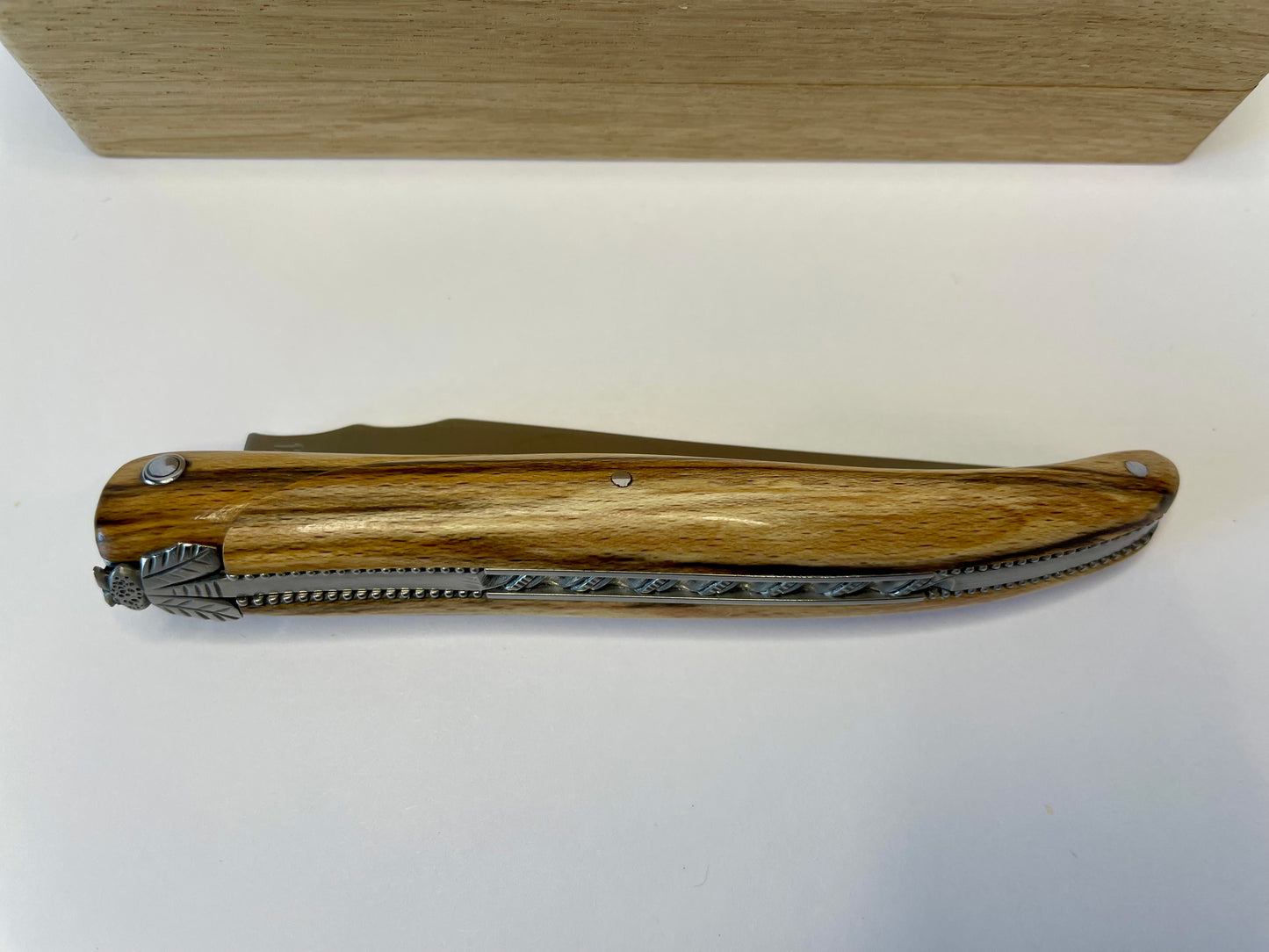 Laguiole en Aubrac Handcrafted Double Plated Multipurpose Knife, Aubrac Wood Handle, 4-inches - LaguioleEnAubracShop