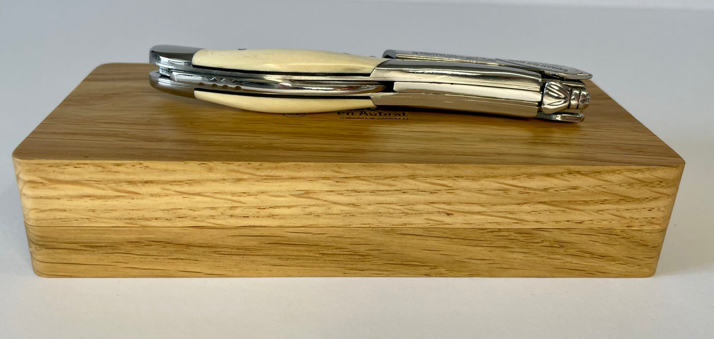 Laguiole en Aubrac Sommelier DeLuxe Twisted Waiter's Corkscrew with Mammoth Ivory Handle - LaguioleEnAubracShop