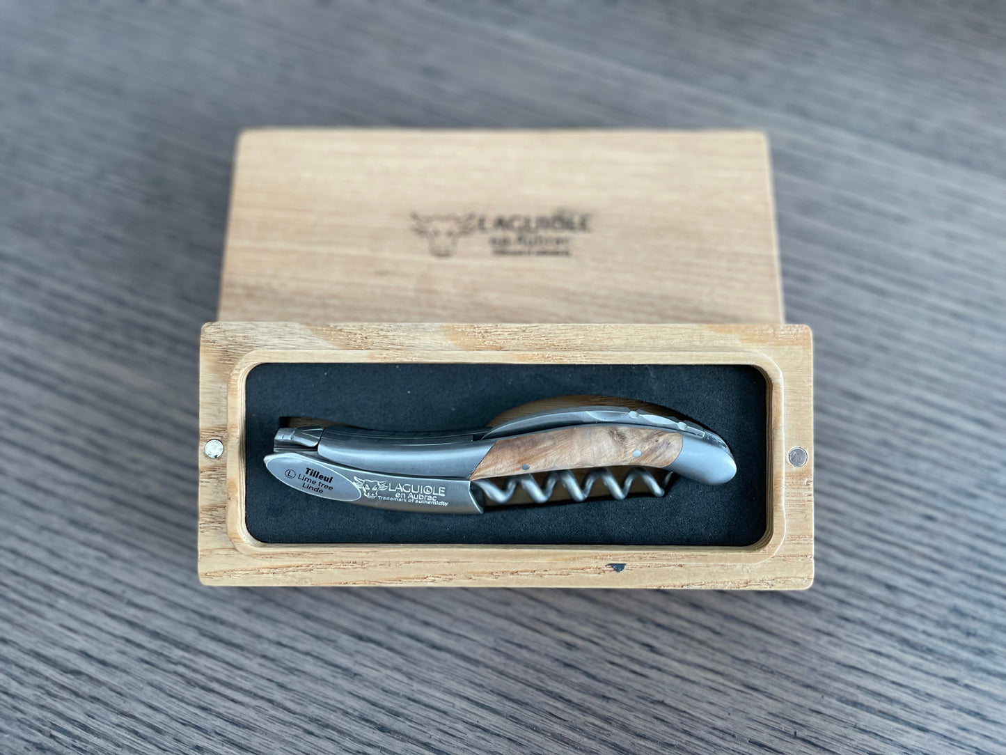 Laguiole en Aubrac Sommelier Waiter's Corkscrew with Limetree Wood Handle - LaguioleEnAubracShop