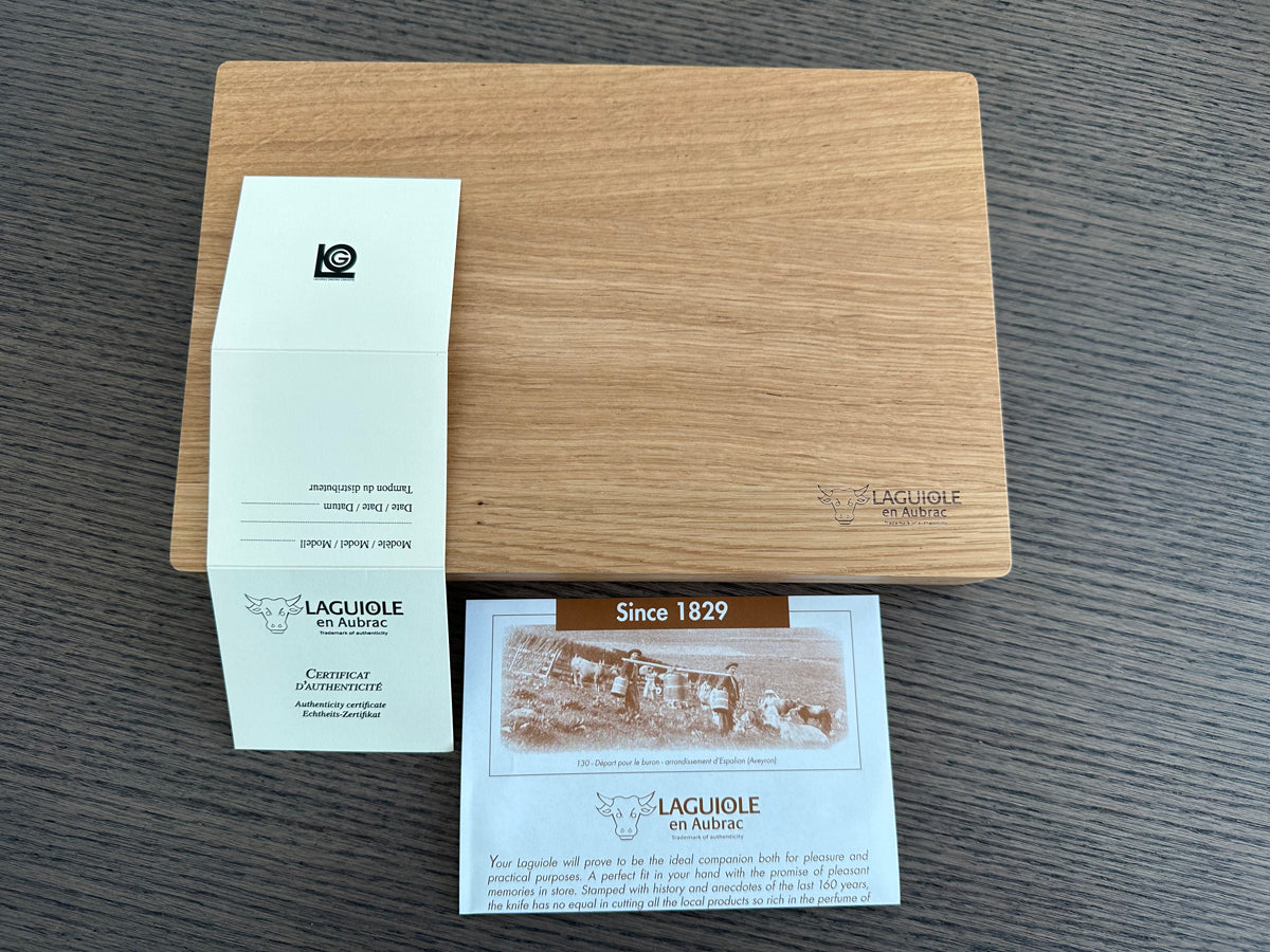 Laguiole en Aubrac Handcrafted Plated 6-Piece Steak Knife Set with Teak Wood Handles, Polished Bolsters - LaguioleEnAubracShop