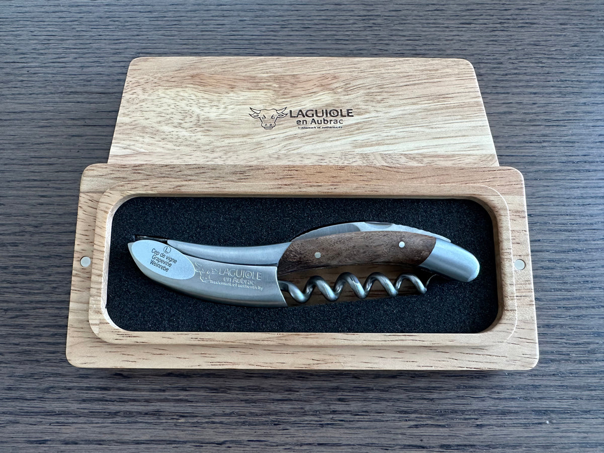 Laguiole en Aubrac Sommelier DeLuxe No 6 Waiter's Corkscrew with Grapevine Wood Handle - LaguioleEnAubracShop