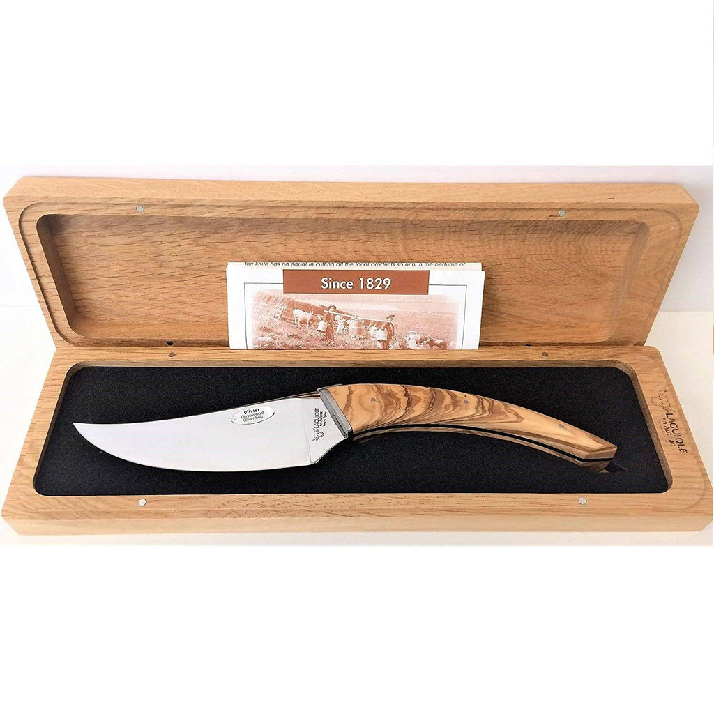 Laguiole en Aubrac Handmade Cheese Knife 'Le Buron' with Olivewood Handle - LaguioleEnAubracShop