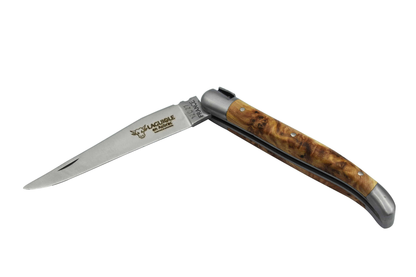 Laguiole en Aubrac Handcrafted Plated Multipurpose Knife, Juniper Handle, 3.5 inches - LaguioleEnAubracShop