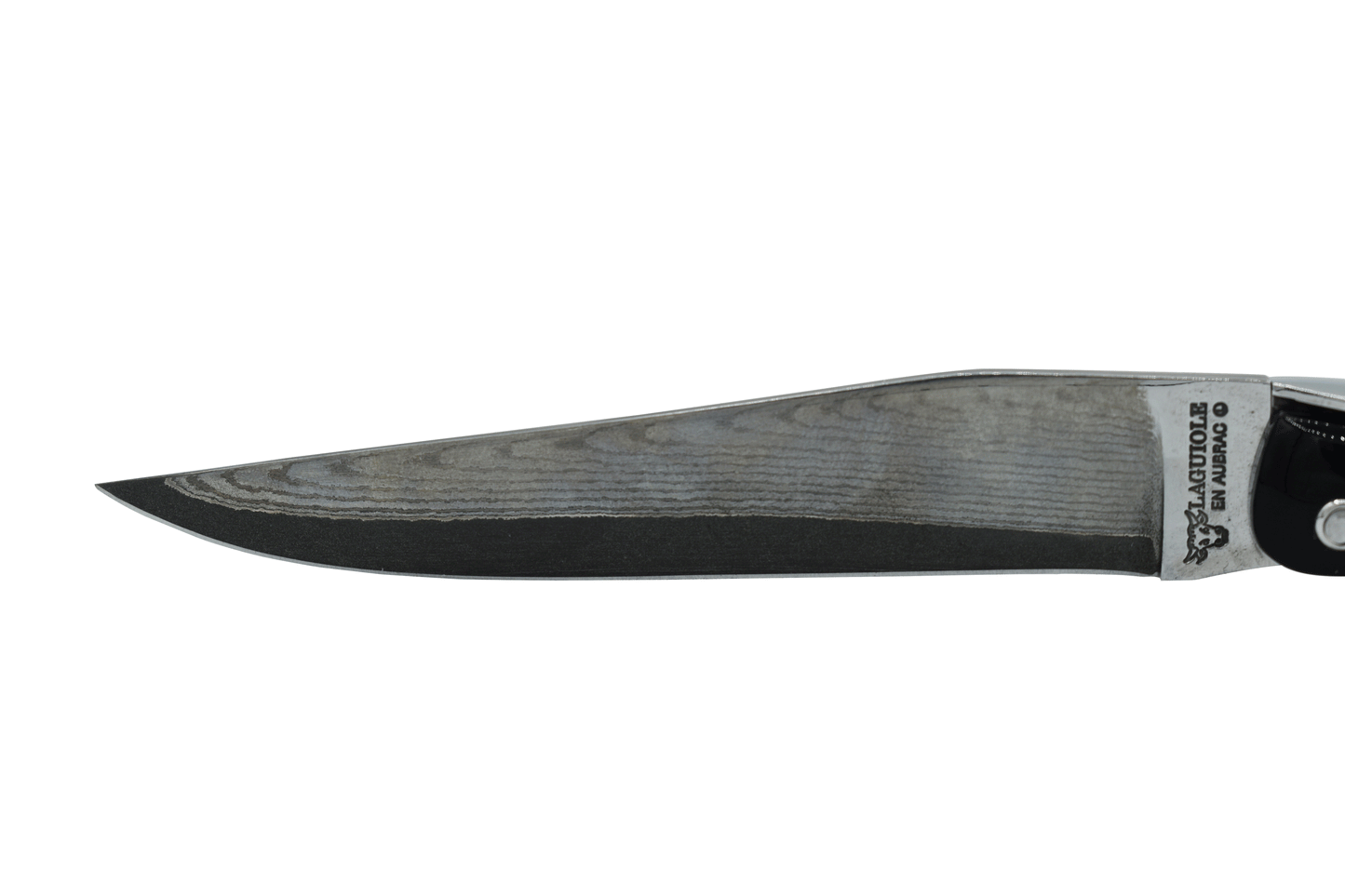 Laguiole en Aubrac Handcrafted Plated Damascus Limited Edition Multipurpose Knife, Full Textured Buffalo Horn Handle, 4.75 inches - LaguioleEnAubracShop