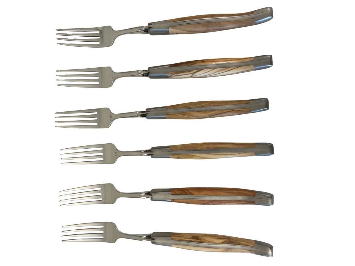Laguiole en Aubrac Luxury 28-Piece Handcrafted Flatware Set With Olivewood Handles - LaguioleEnAubracShop