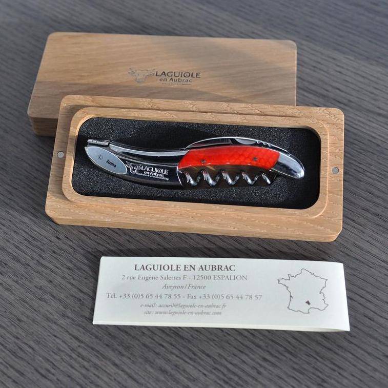 Laguiole en Aubrac Sommelier Waiter's Corkscrew with Juma Orange Handle - LaguioleEnAubracShop