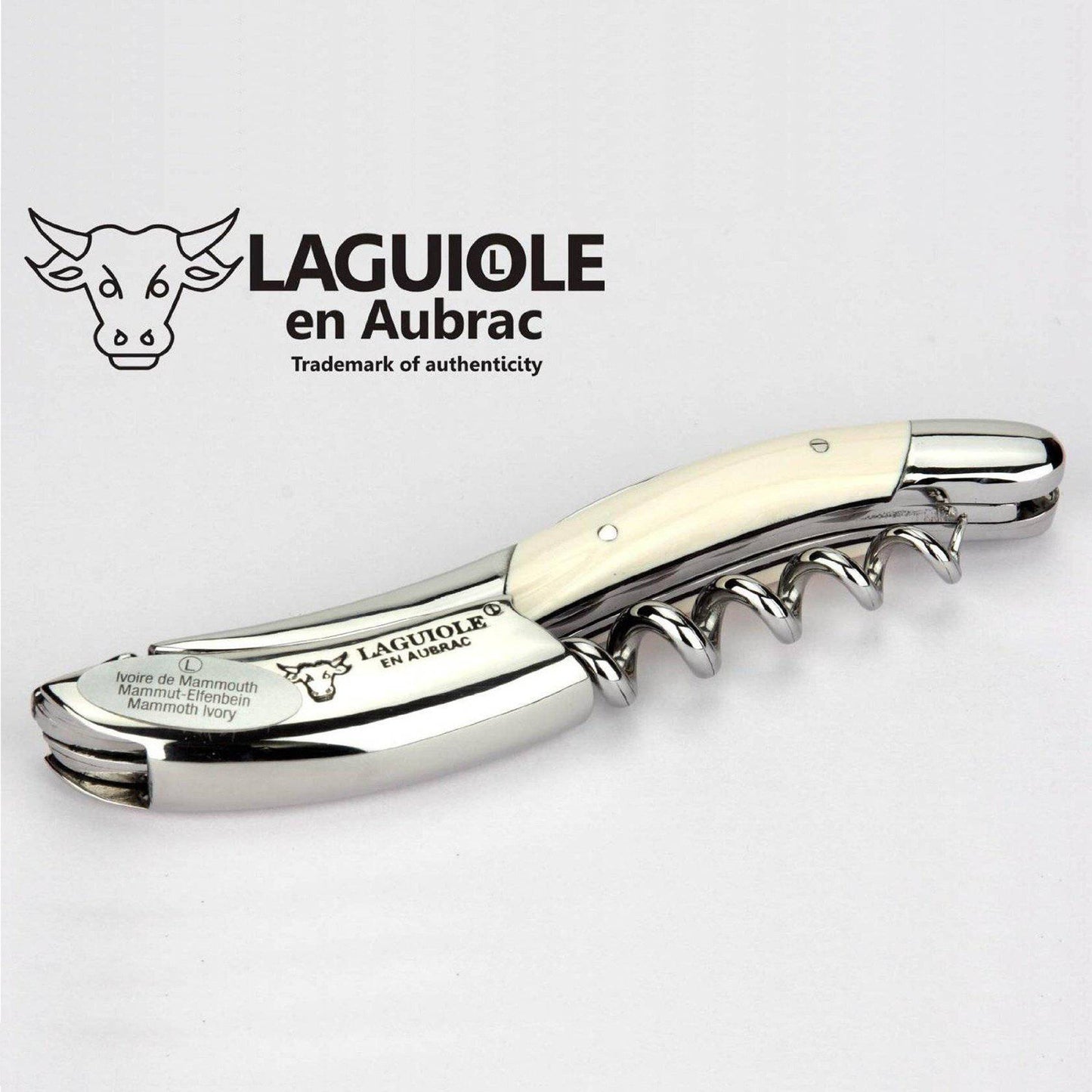 Laguiole en Aubrac Sommelier Waiter's Corkscrew with Mammoth Ivory Handle - LaguioleEnAubracShop