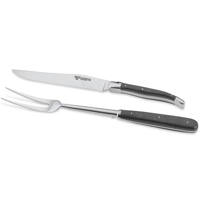 Laguiole en Aubrac Handcrafted Carving Set with Buffalo Horn Handle - LaguioleEnAubracShop