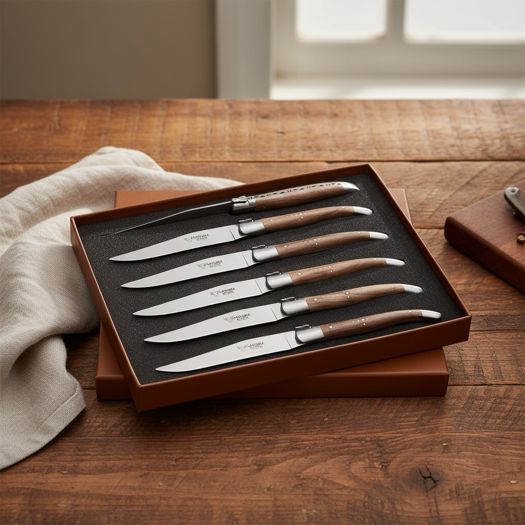 Laguiole en Aubrac Luxury Steak/Table Knives 6-Piece Set with