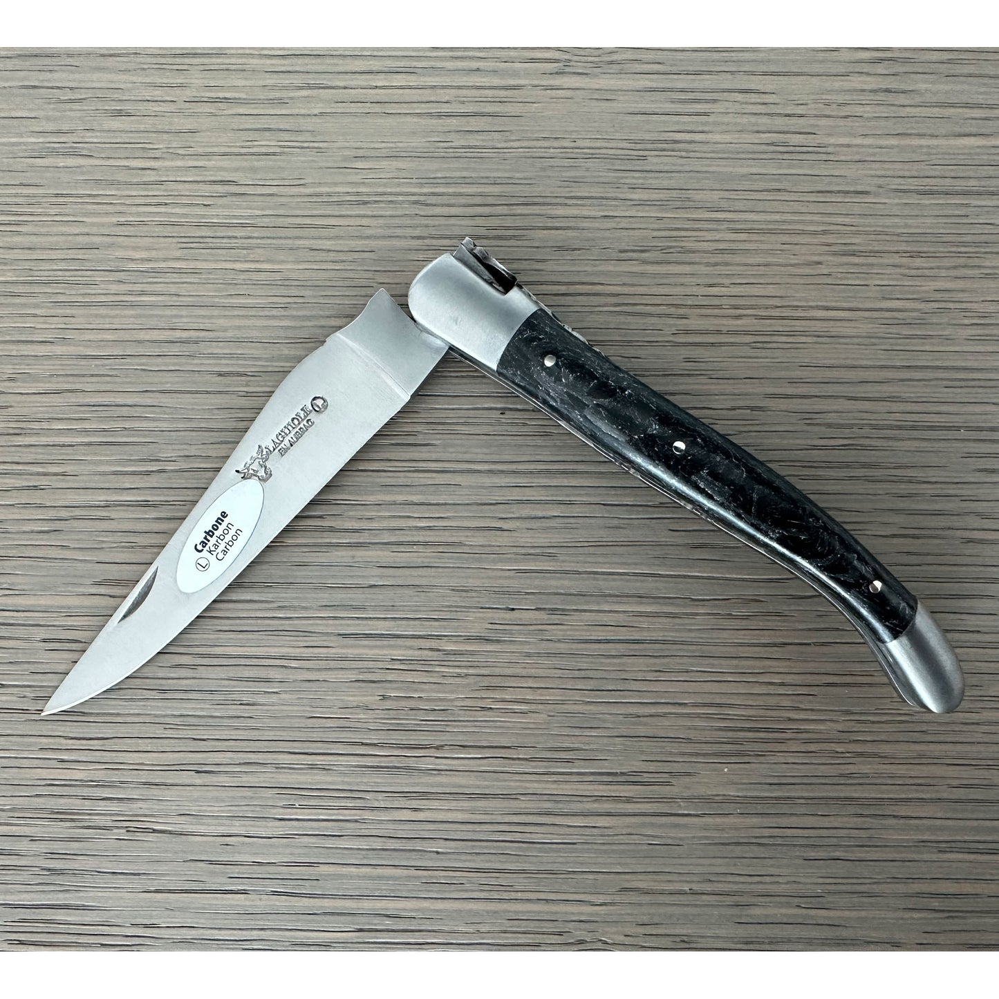 มีดเอนกประสงค์ Laguiole en Aubrac Handcrafted Doble Plated with Matte Bolsters ด้ามไม้ Royal Ebony 4.75 นิ้ว