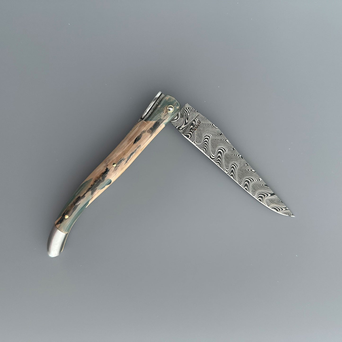 Laguiole en Aubrac — Origine Tour Eiffel Limited Edition Folding Knife | Ivory Crust Handle, Damascus Blade