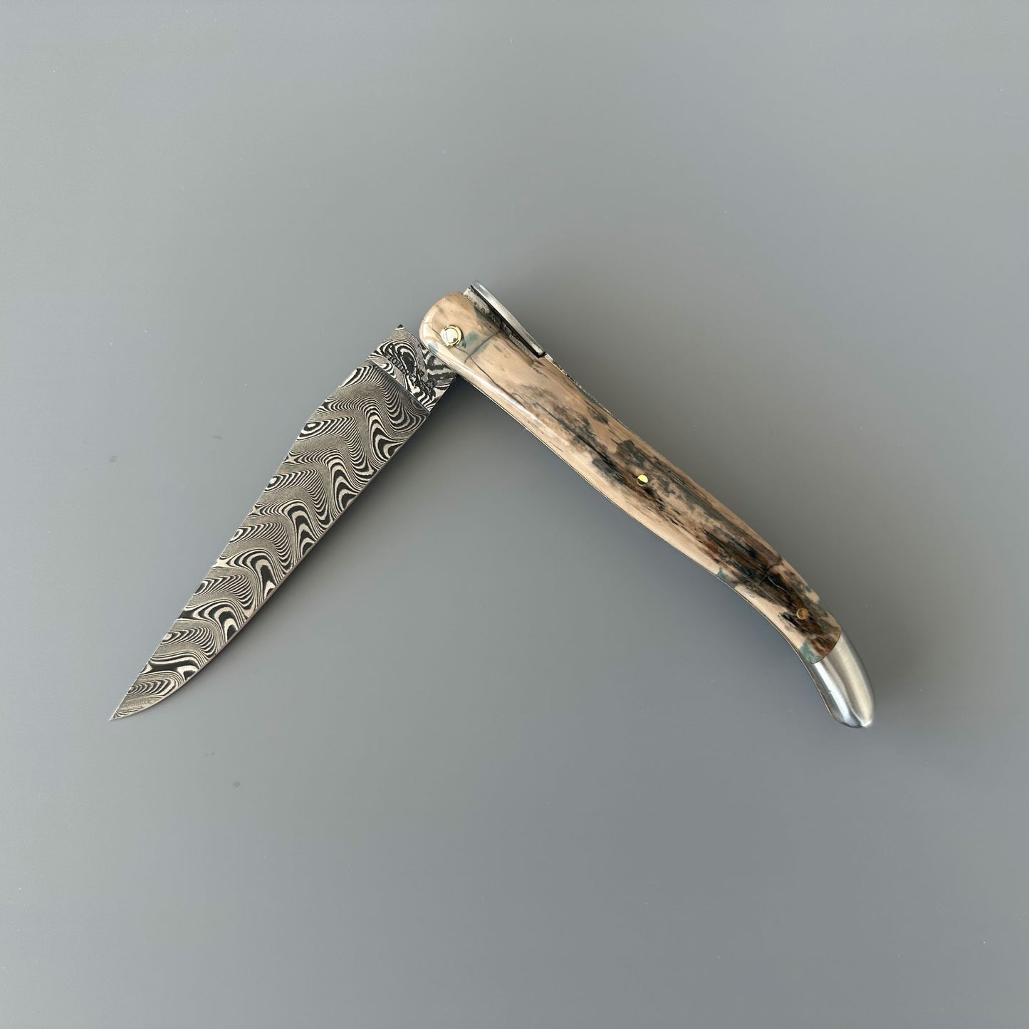 Laguiole en Aubrac — Origine Tour Eiffel Limited Edition Folding Knife | Ivory Crust Handle, Damascus Blade