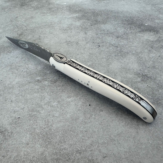 Laguiole en Aubrac Prestige Eiffel Folding Knife, Elforyn Handle, 4.8"