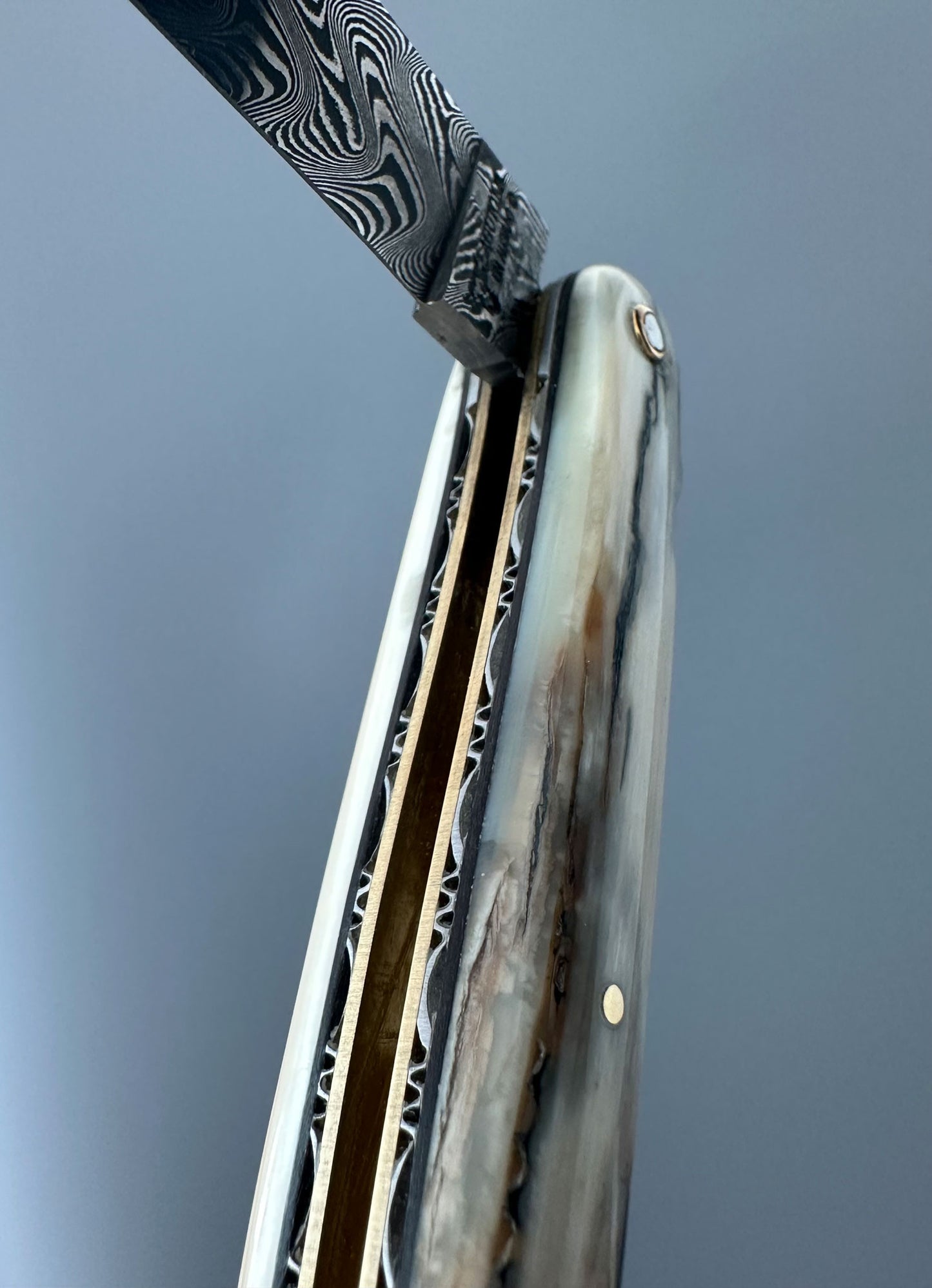 Laguiole en Aubrac — Origine Tour Eiffel Limited Edition Folding Knife | Ivory Crust Handle, Damascus Blade (Copy) (Copy)